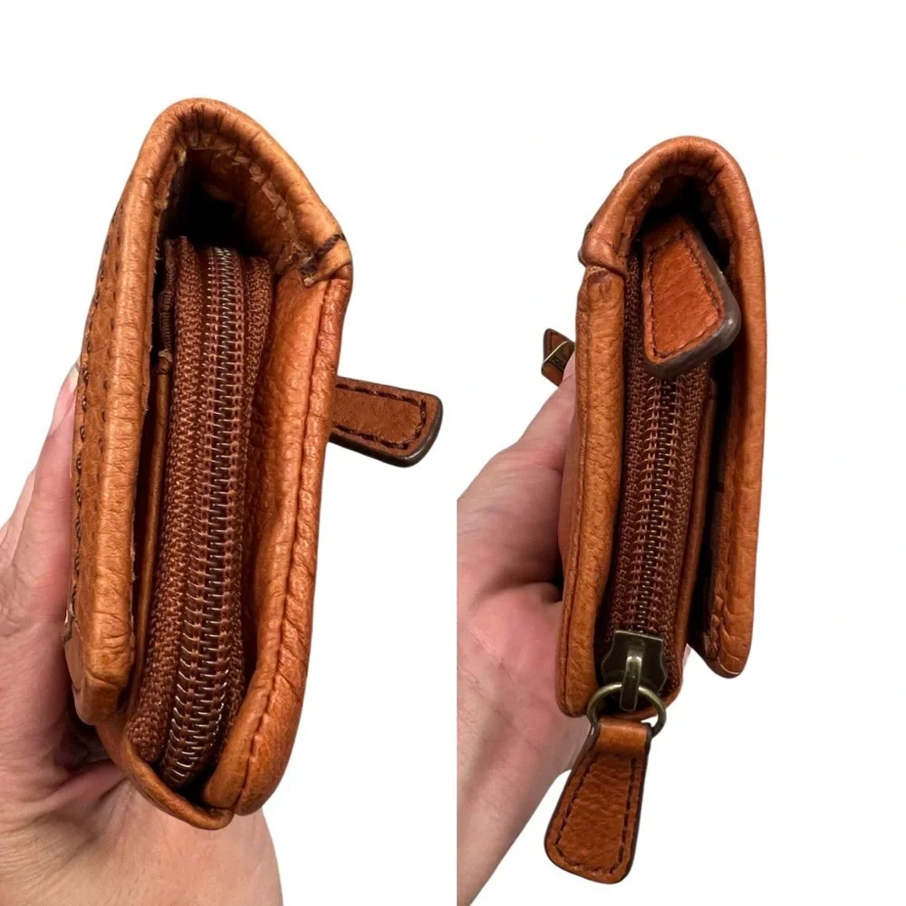 Fossil Vintage Brown Soft Leather Boho Multiple Compartments Wallet - Picture 7 of 9